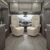 Qualitex De Leon RV Captain Chair Seat, Manual Lumbar & Recline, 7-Spring Base, Driver or Passenger for RV, Van, Motorhome, Bisque, Passenger Side