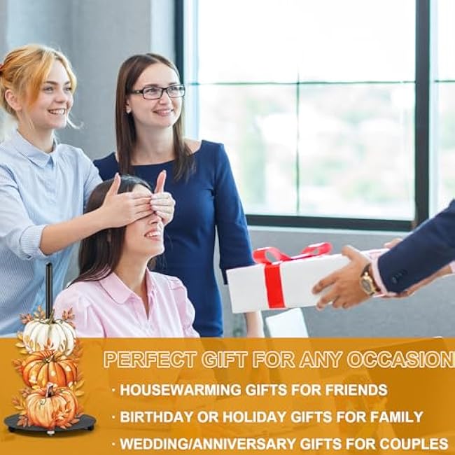 Fall Paper Towel Holder Watercolor Pumpkin Kitchen Decor Accessories Large Metal Towel Holder Stand for Autumn Thanksgiving Home Party Bathroom Countertop