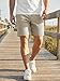 JMIERR Mens Khaki Shorts Casual Fashion Drawstring Summer Beach Stretch Waist Sweat Shorts with Pockets for Men 7 Inch Inseam Relaxed Fit, M