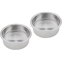 JianLing 2PCS 51mm Stainless Steel Coffee Filter Set Pressure Bowl Filter Basket Assembly for Espresso Machines Handle Mounted Coffee Hopper Silver