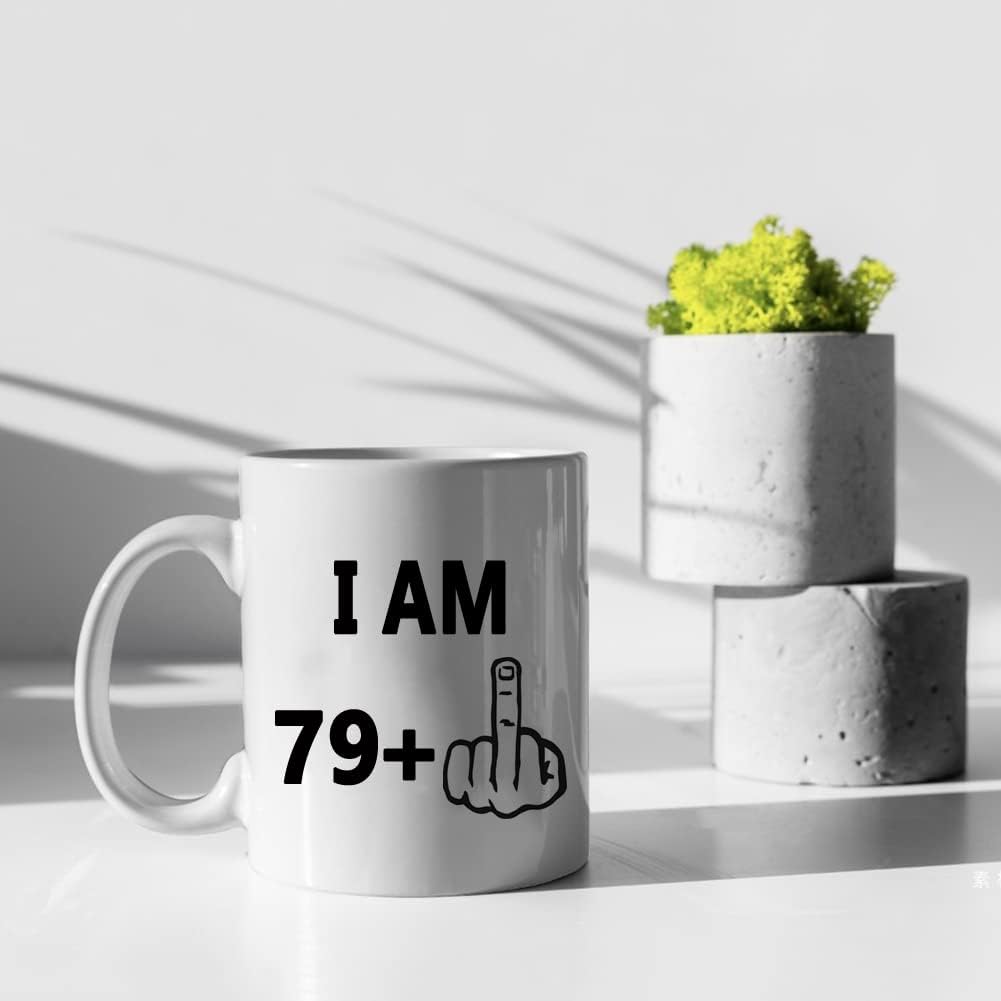 80th Birthday Gifts for Women Men Coffee Mugs - I Am 79 Plus Middle Finger Gifts - 1945 Years Old Birthday Gift for Dad, Mom, Husband, Wife, Grandma, Grandpa Eightieth Birthday (80th Birthday) - Image 5