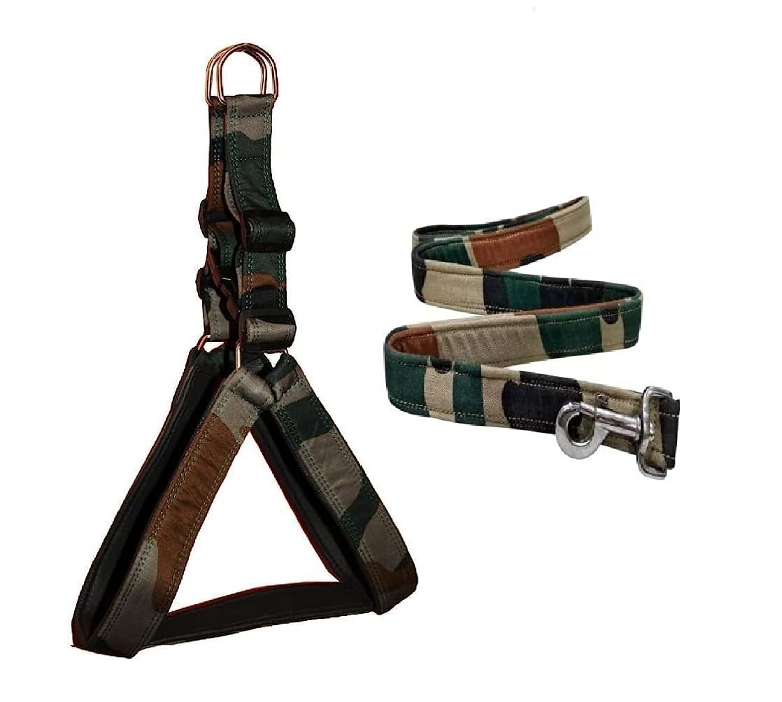Breedo Nylon Adjustable,Breathable and Padded Dog Chest Belt Harness & Dog Padded Leash for Small Size Dog Comfortable for Walking,Traning,Running(Army,0.75 Inch) (B0CBMDDBZT) Amazon Price History, Amazon Price Tracker