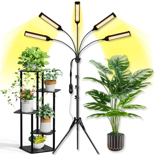Tsaiyesen 5 in 1 Grow Lights for Indoor Plants Full Spectrum, LED Grow