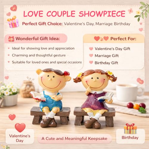 Image of CraftVatika Home Decoration Items for Living Room, Boy Girl Couple Showpiece Gifts for Woman Aesthetic Home Decor, Birthday Wedding Housewarming Return for Woman Man Kids Room Decor