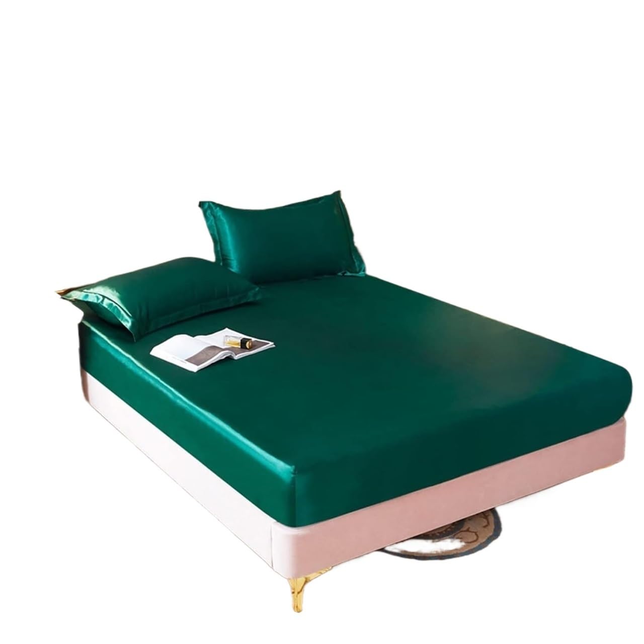 Drap-housse en satin de soie glacée pour des nuits d'été fraîches et sereines