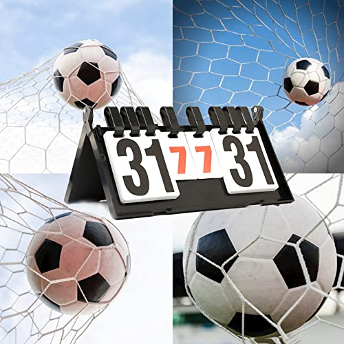 Phantomsky 6-Digital Multi-Function Scoreboard Score Keeper Flip Score Keeper Portable Table Top Flip Scorekeeper For Volleyball Badminton Basketball Football Track And Field Tennis, Black+Red #TOP1
