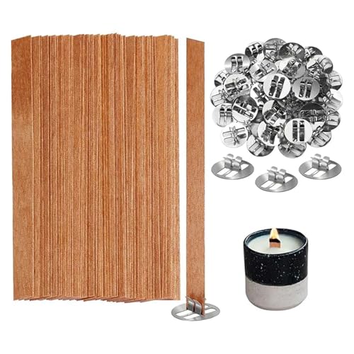Mechas de madera para velas pack 200 con clips metálicos miniatura 5