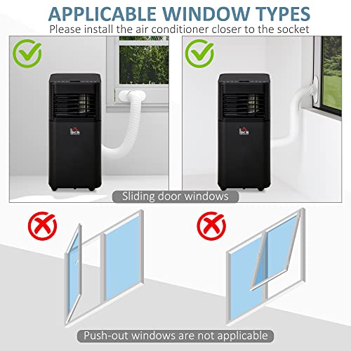 Homcom 10000 Btu Mobile Portable Air Conditioner For Home Office Cooling, Dehumidifier, Ventilating, Portable Ac Unit With Remote, Led Display, 24H Timer, Auto Shut-Down, Black #TOP7