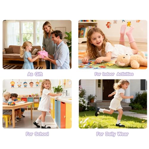 Image of Baby Toddler Essentials Non-Slip Crew Socks for Unisex Boys Girls