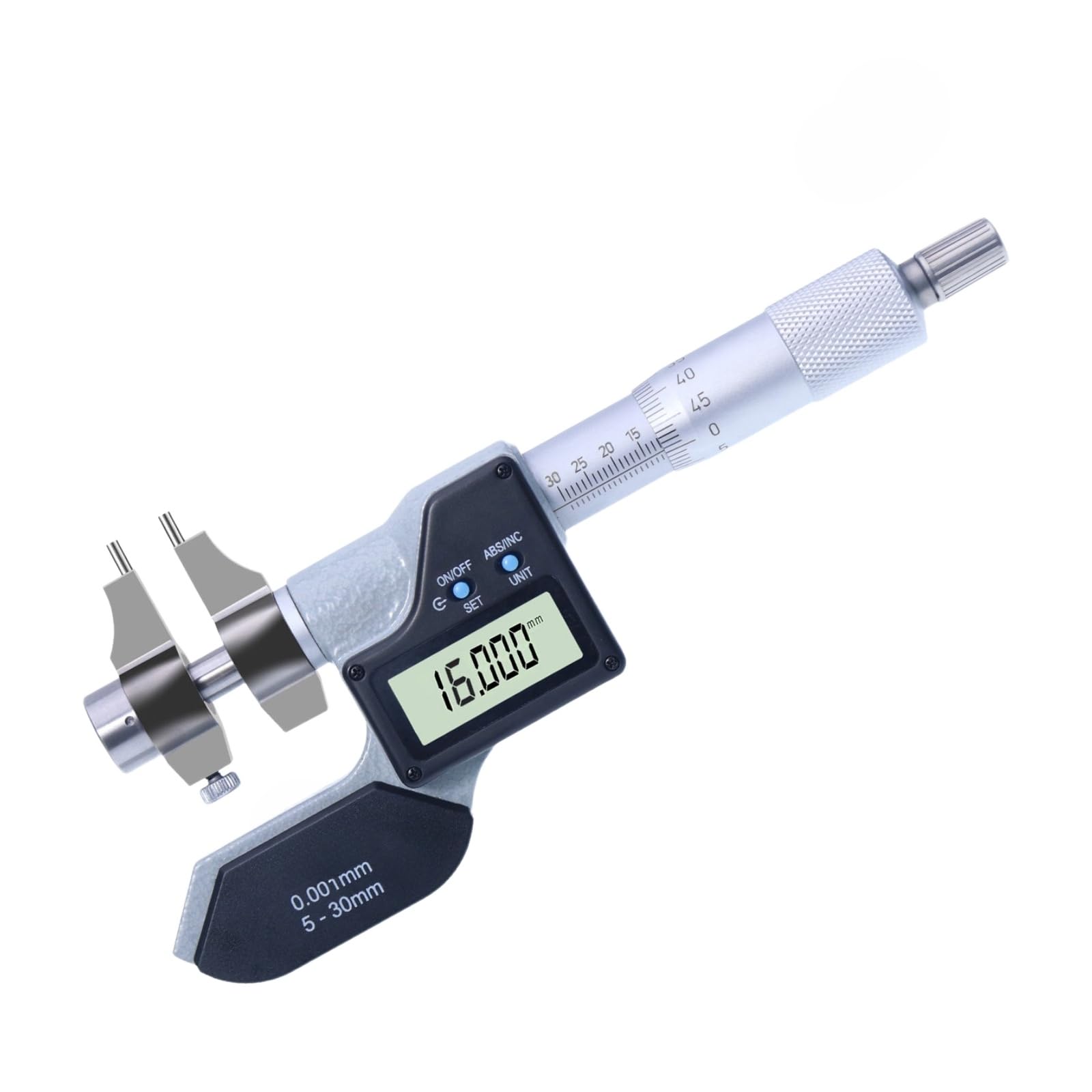 Medidor de espesor digital, 175-200 mm, Resolución 0.001(Digital Dual Ratchet 50-75)