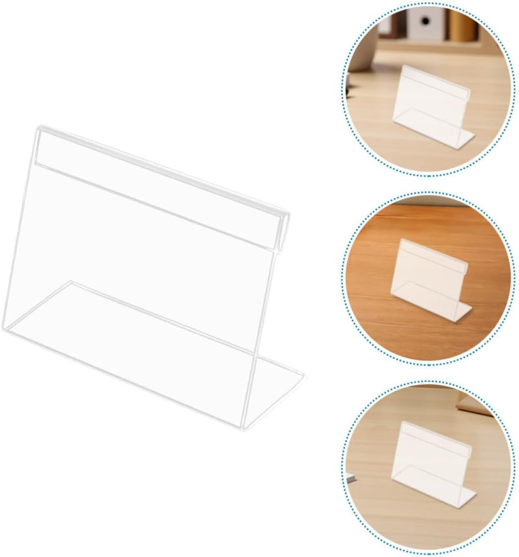 Toddmomy Acrylic Price Tag Holder 30pcs L Shaped for Retail Store Display