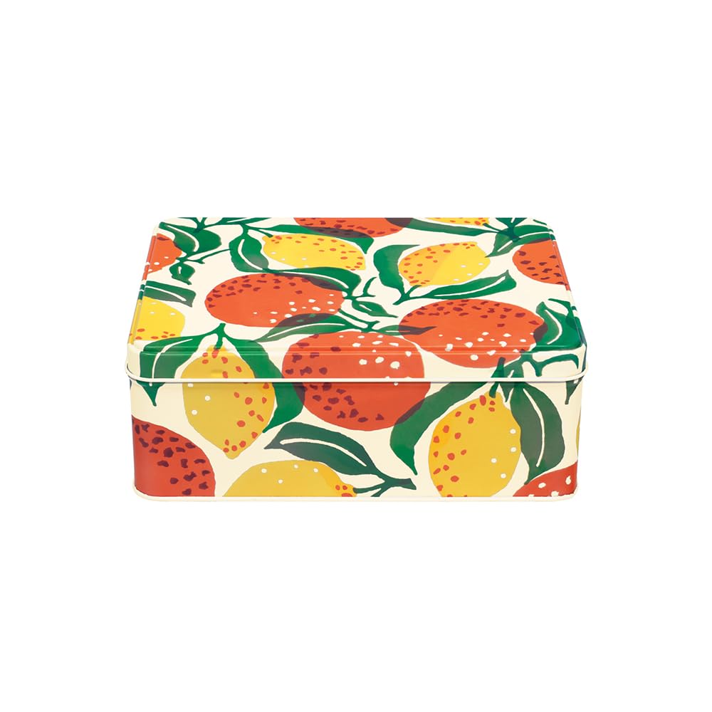 Elite Tins Multi Emma Bridgewater - Oranges & Lemons - Deep Rectangular Tin 195 X 154 X 75 Mm