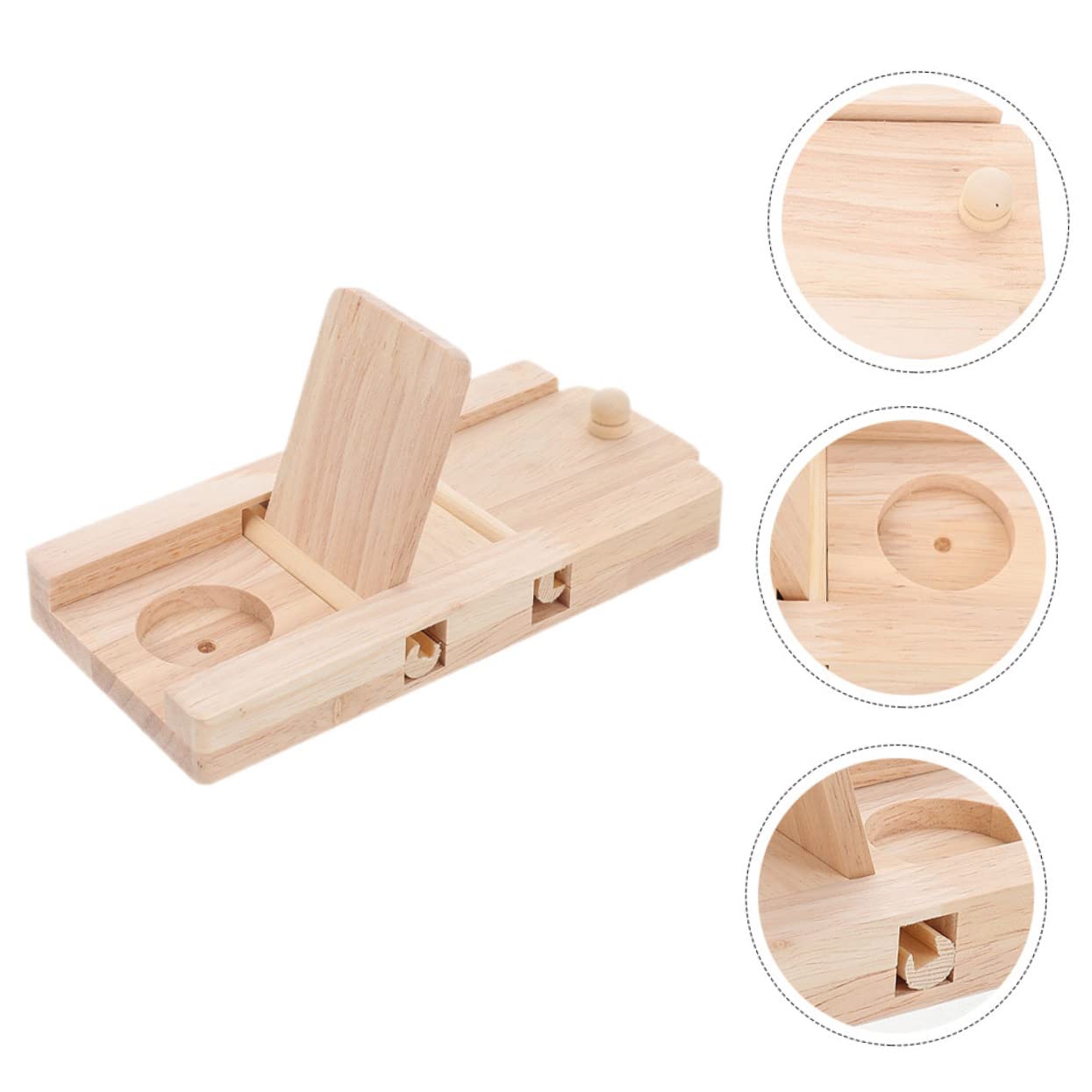 BESPORTBLE 2pièces Jouet Interactif pour Hamster Et Chinchilla Cachet De Friandises Bois Accessoire Ennui pour Rongeurs avec Double Couvercle Rotatif