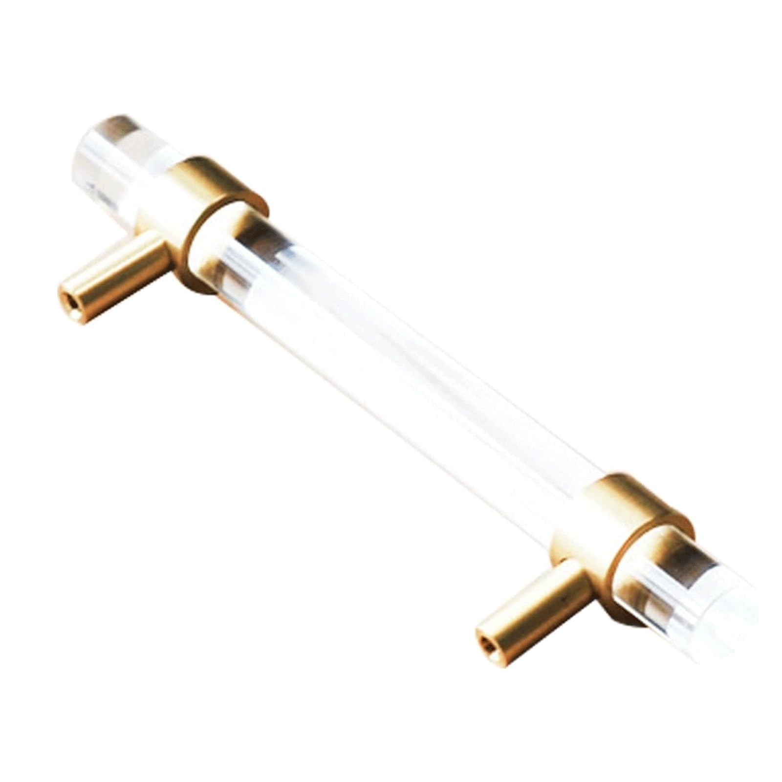 Lcanallyms Transparent Kitchen Cabinet Handles, Crystal Copper Kitchen Cabinet Pull Nordic Gold Furniture Drawer Handle Decorative Knob For Cabinets Dresser Cupboard Wardrobe(Transparent)