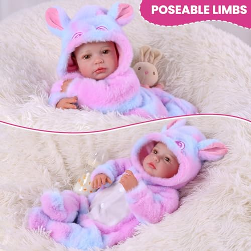 Muñeca Reborn BABESIDE 20 pulgadas niña con accesorios miniatura 3