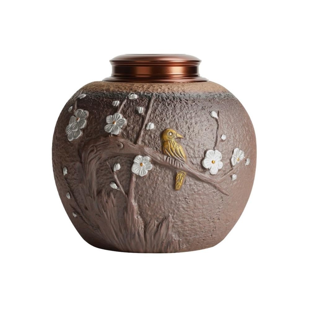 Słoik do przechowywania herbaty, Vintage szorstki ceramiczny magazyn herbaty Duży pojemnik na luźne liście Dwuwarstwowy, szczelnie zamknięty słoik do przechowywania