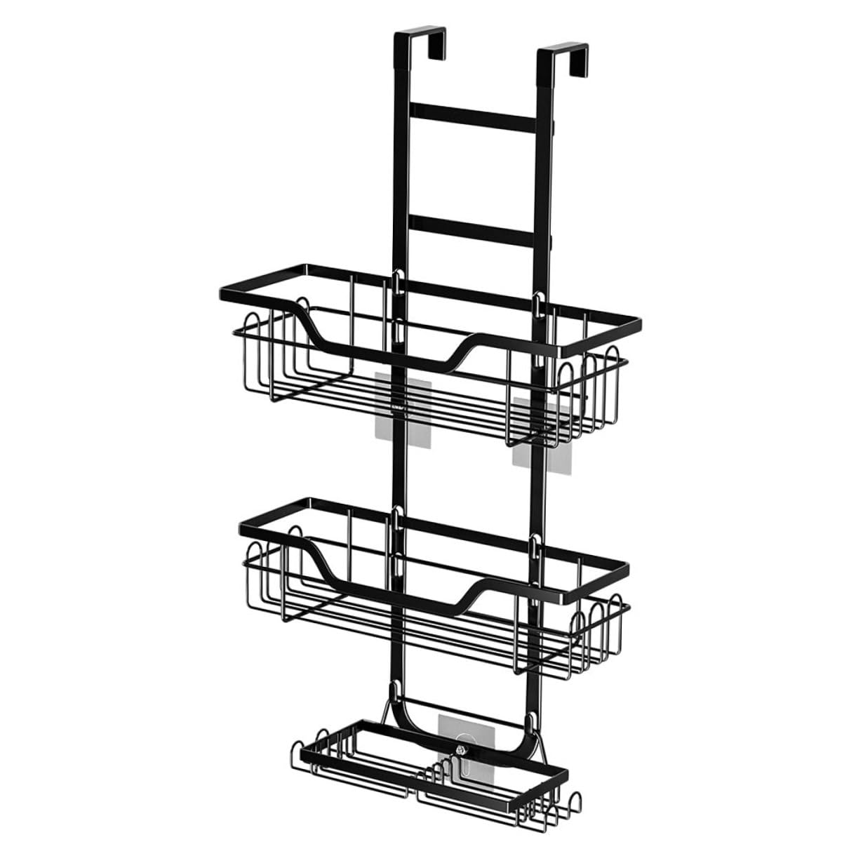 VILLCASE Over Door Shower Caddy Metal Bathroom Shelf Organizer No Drilling Adhesive Storage Rack for Shampoo Conditioner Kitchen