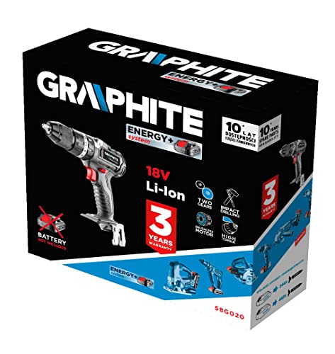 Perceuse-visseuse 18V Li-Ion avec mandrin 2-13 mm et moteur réversible GRAPHITE