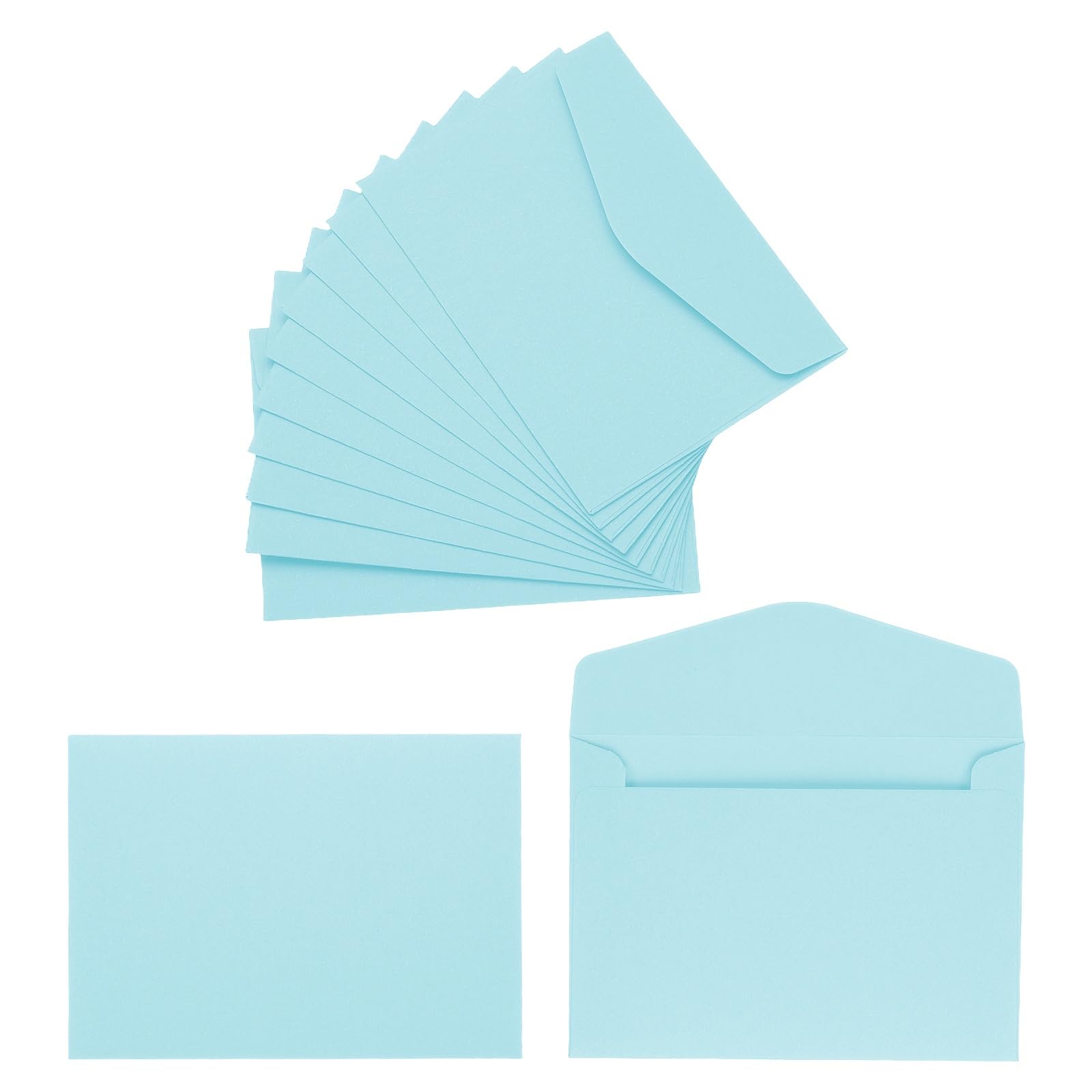 PATIKIL 120Pcs Gift Cards Envelopes, 110GSM Paper Colored Mini Envelopes Small Card Holder for Business Mailing Invitations Greeting Weddings Party, Light Blue, 4.5 x 3.2 Inches