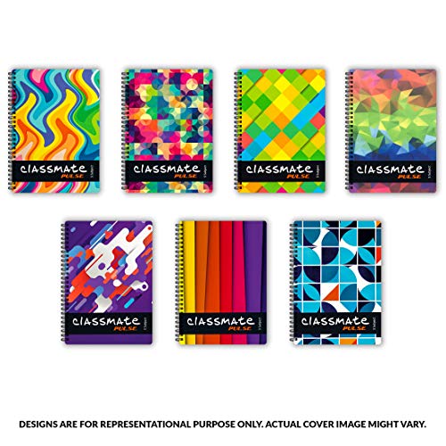 Classmate Pulse 6 Subject Spiral Notebook - Pack of 1 | Single Line | 300 Pages | A4 - 29.7cm x 21.0cm | Attractive Cover Designs | Soft Cover | Notebooks for College Students (Image - 2)