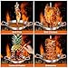 Al Pastor Skewer for Grill, Extra Large 13 Inch Gyro Pan with Fat Separator, Brazilian Spit Stand with 5 Spikes & 2 Brushes, Stainless Steel Vertical Sticks for Shawarma, Chicken on Smoker Oven