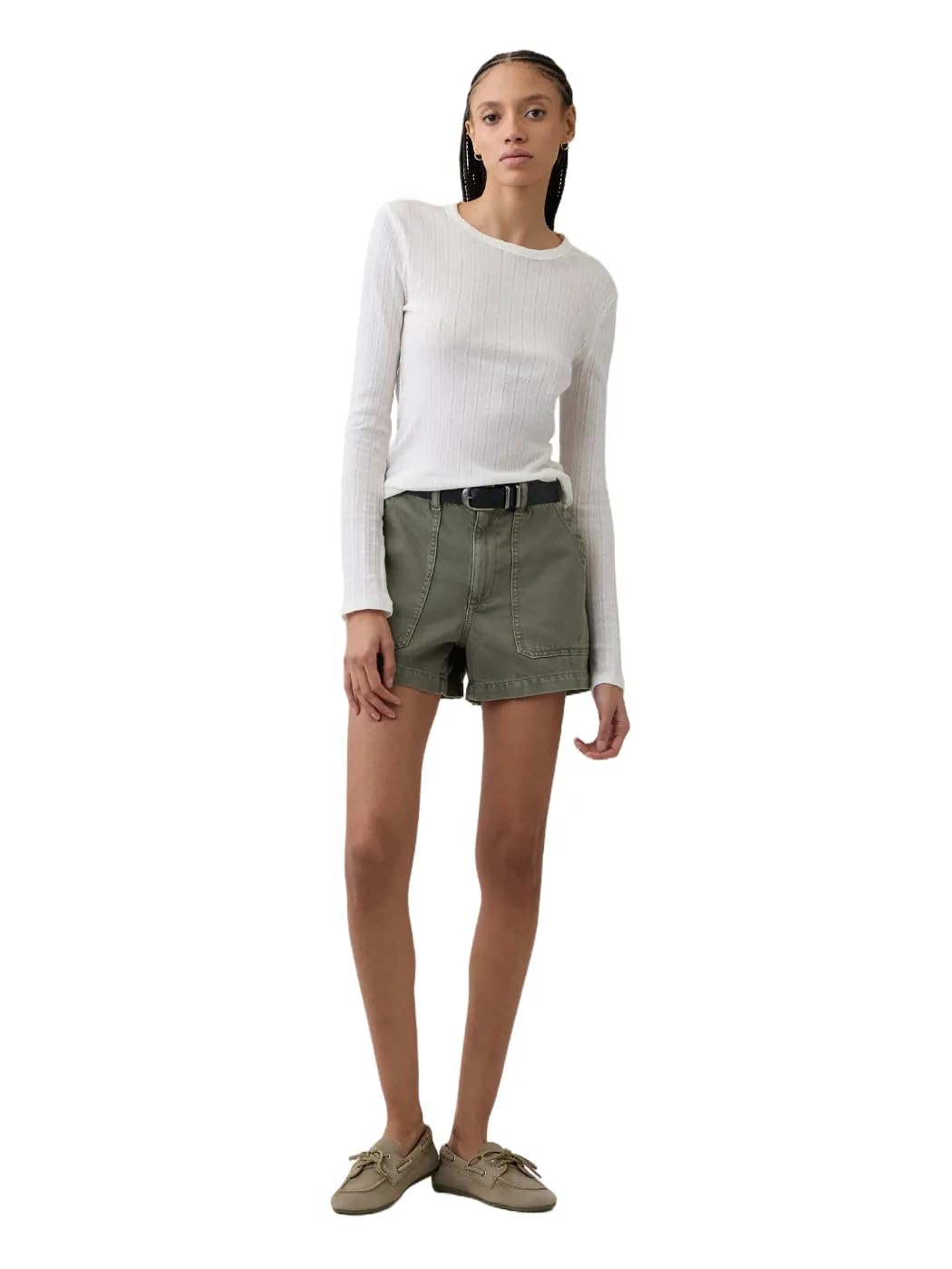 

                                                    GAP Womens 4" Ultrasoft Easy Utility Denim Short O