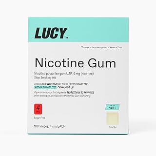 LUCY™ NRT Nicotine Gum, Stop Smoking Aid, Mint Flavor, 4mg 100-Count