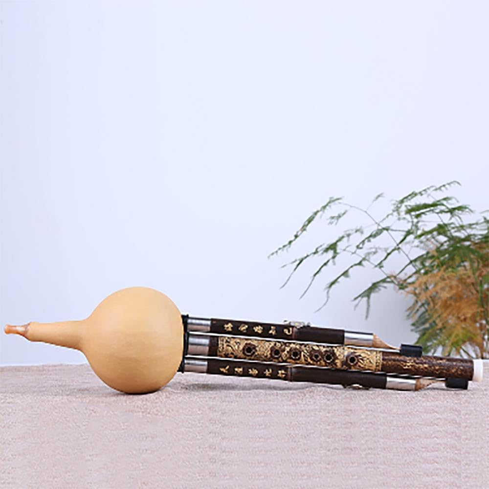 Hulusi en bambou violet sculpté sur un seul ventre dans une clé pour débutant flûtes cucurbitacées instrument à vent en bois