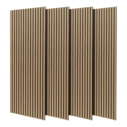 Beethoven Lot de 4 panneaux d'insonorisation décoratifs en bois Beige 150 x 60 cm