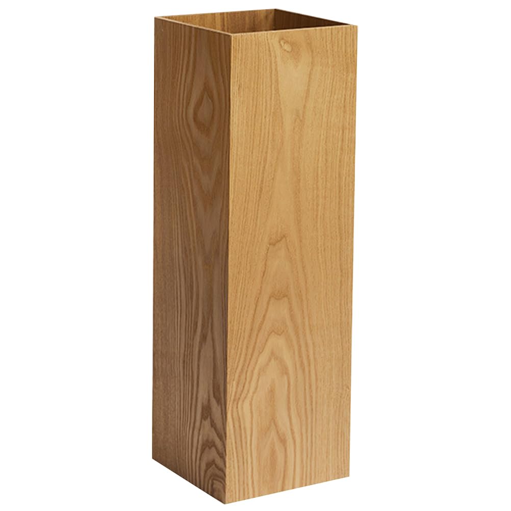 WQPMNYG Rustic Wood Umbrella Holder Stand for Entryway Home Office Rectangular Canes Walking Sticks Bin Flower Vase Barrel