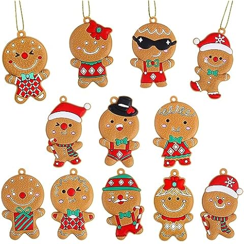 VEYLIN 12 Pack Christmas Gingerbread Ornaments Cover