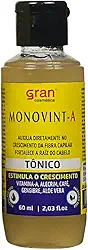 Tônico Ativador Monovin - A e Vitamina B5 60ml Gran Cosmética Estimula o Crescimento Capilar Para Cabelos Mais Fortes Com Resistência e Brilho