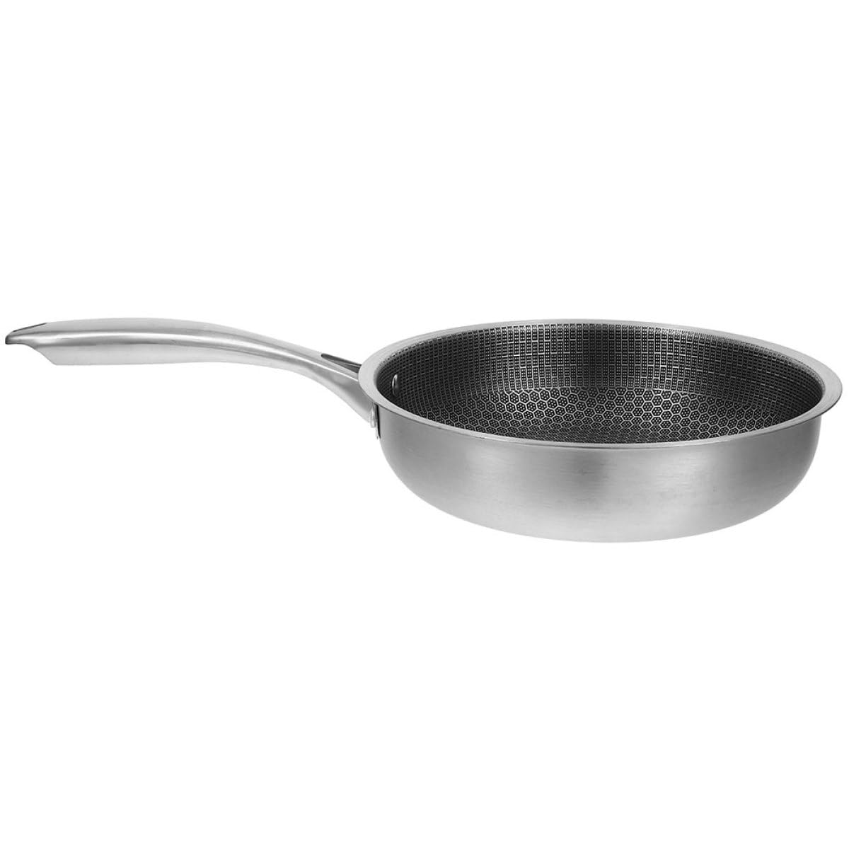 BESPORTBLE Padella in Acciaio Inox 24 CM a Nido D’Ape Antiaderente Padella Multifunzionale per Uova e Bistecche Compatibile con Tutti i Piani Cottura Inclusi Induzione Pentolame da Cucina