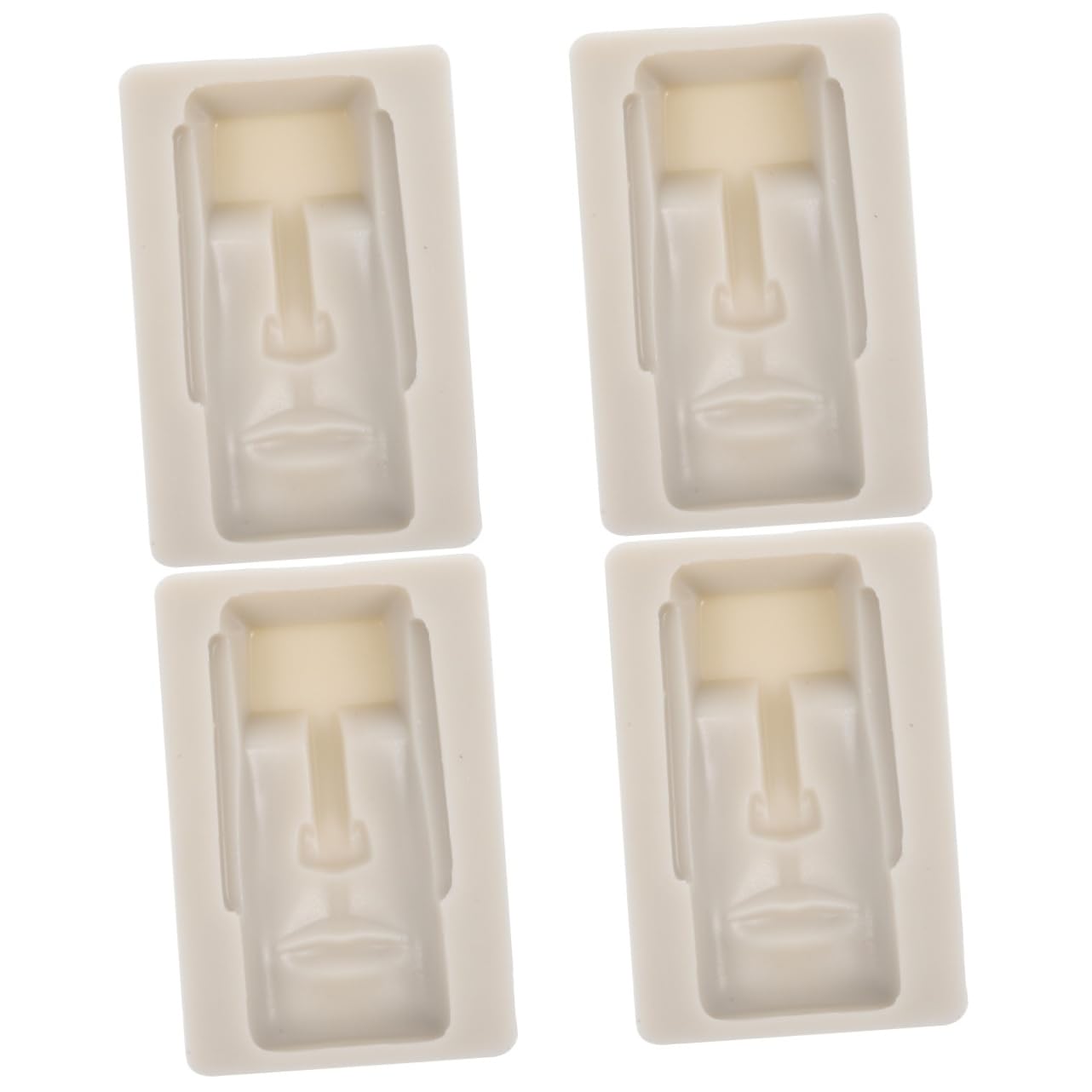 PRETYZOOM 4pièces Moule à Chocolat Silicone Forme Moai Moule à Fondant Décoratif Matériau Alimentaire Anti-adhésif Facile à Démouler Pour Gâteaux Et Biscuits