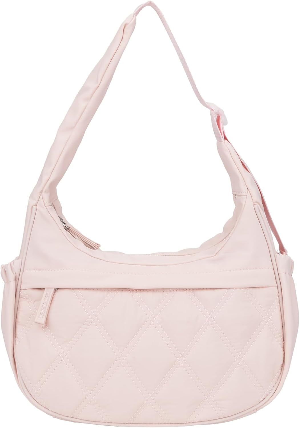 JANKS Small Puffer Crescent Shoulder Bag for Women, Nylon Quilted Puffy Crossbody Purse, Cute Hobo Shoulder Handbags