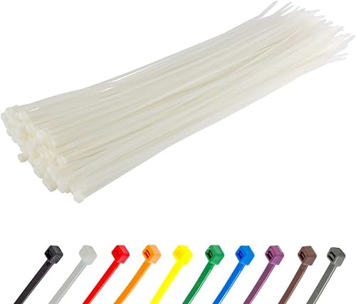 Miniatura 87 de GTSE - Paquete de 100 bridas con cremallera de 20.3 cm, color plateado/gris, 8.06 kg de resistencia, bridas de nailon grises resistentes a los rayos