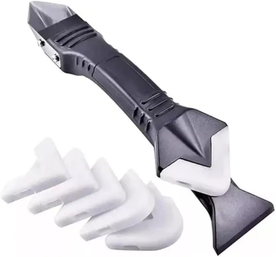 Espátula Removedora e Aplicadora de Silicone Rejunte Calafetagem 3 em 1 Raspagem Acabamento Pisos Rodapé