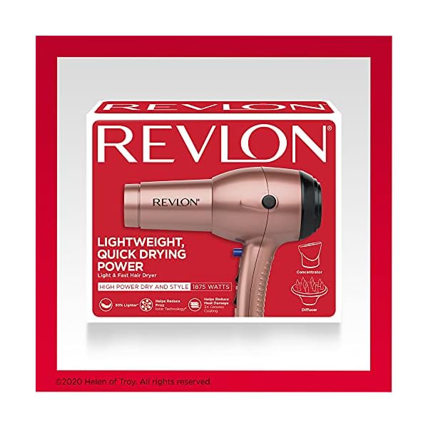 REVLON-1875W-Lightweight-Fast-Dry-Hair-Dryer Revlon Light & Fast Hair Dryer | 1875W Stunning Blowouts Easily and Comfortably