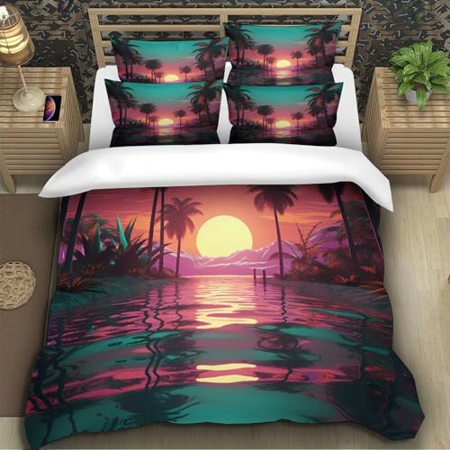 Parure de lit coucher du soleil 140x200 microfibre pour ado - 5