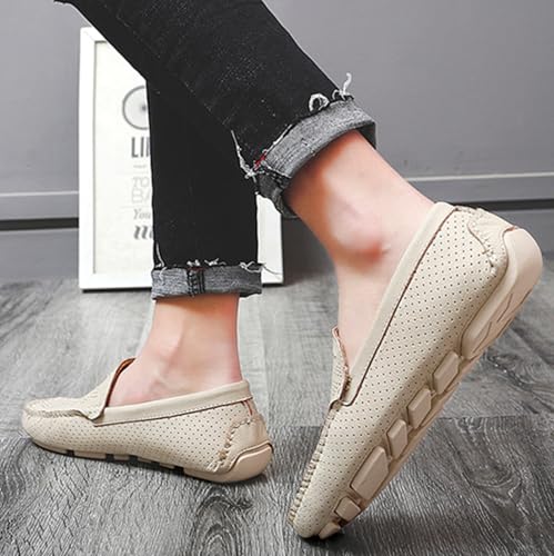 Minishion Boys Mens Casual Summer Shoes Slip on Perforated Breathable Penny Loafers Driver Moccasins YY0063