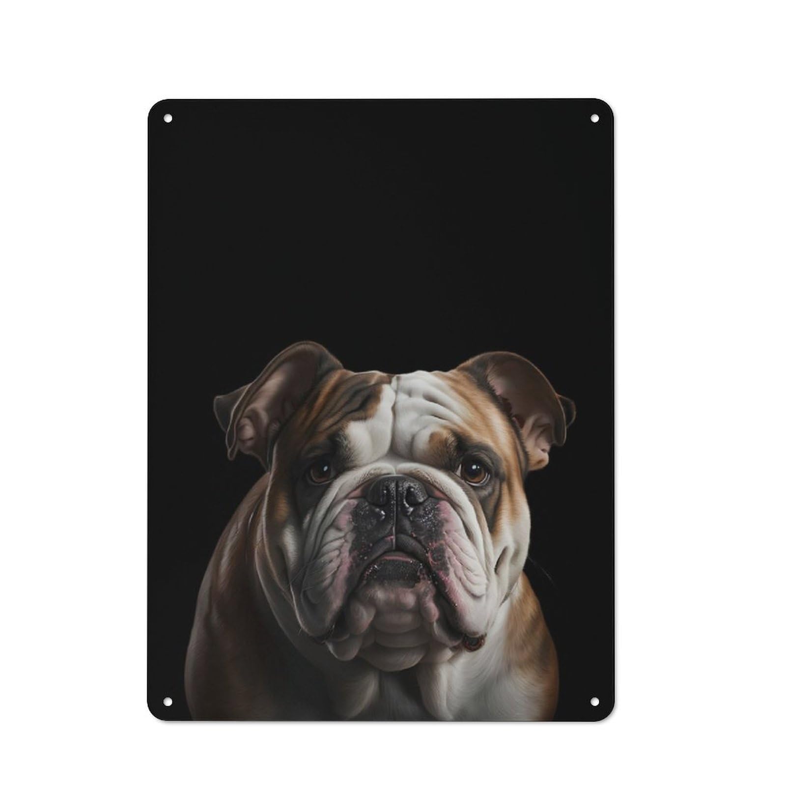 Nostalgic Bulldog Dog Portrait Decorative Tin Sign 40x30cm, Vintage Wall Decor for Lounge, Study, Pub Or Wall Gallery