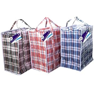 Deco Life – 3 confezioni di sacchetti per lavanderia, 100 cm x 70 cm x 30 cm, borsa per la spesa Jumbo super Duper, resistente e impermeabile, ideale per viaggi e shopping, taglia XXL