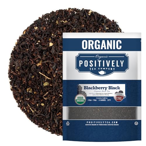 Image of Organic Positively Tea Company, Blackberry Black Tea, Loose Leaf, 16 Ounce