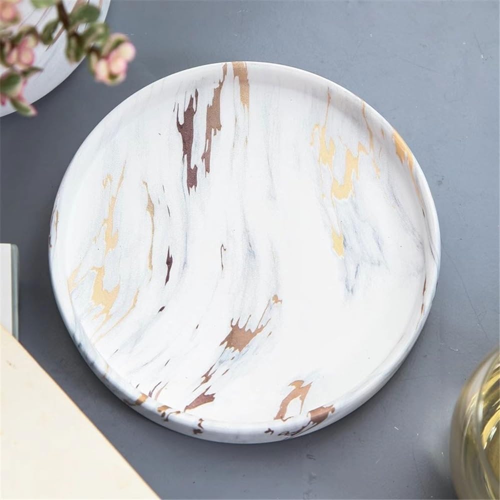 Okrągła podstawka pod doniczkę z imitacji marmuru, do salonu, balkonu, do ceramicznej podstawki pod doniczkę (dł.)