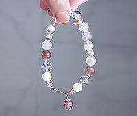 Vista 161 de Precious Gemstone Natural Crystal Healing Bracelet, Rutilated Quartz, Moonstone, Quartz Handmade Original Design Bracelet