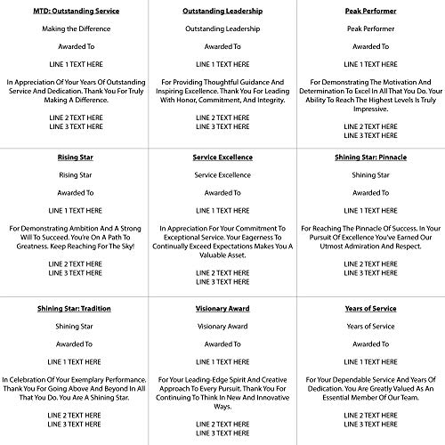 Baudville Engraved Trophy - Clear Acrylic - Star Accents - Award For Employees - Personalized Engraving #TOP7