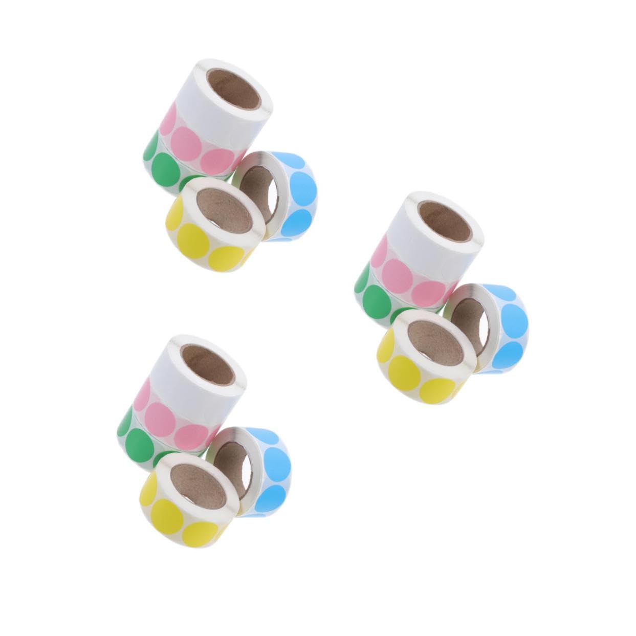 15 Rouleaux Étiquettes Thermiques Rondes Colorées Petites Gommettes Adhésives Multi-usage pour Bureau et Logistique