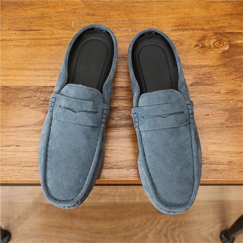 Loafers for Men Round Toe Suede Vamp Half Loafers Shoes Anti-Slip Flexible Comfortable Fashion Slip On3