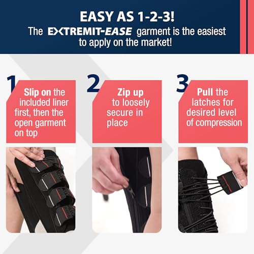 Image of Compression Garment 30-50 mmHg Lower Leg Compression Wrap - Ideal for Mild to Moderate Lymphedema Swelling, Venous Insufficiency, and Post-Op Edema
