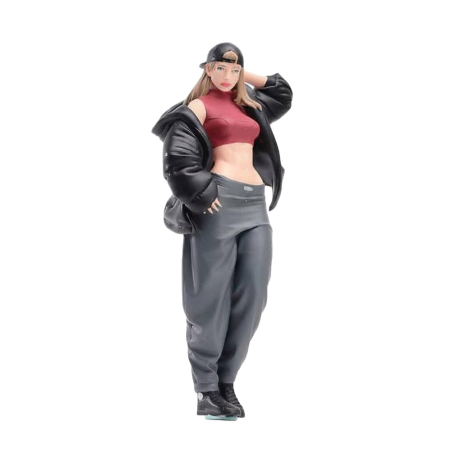 Miniatur Szene Figur Frau Skulptur Sammlerfigur Dekofigur aus Harz mit Sorgfältiger Handbemalung Und Feiner für Büro Schreibtisch Wohnzimmer Regal Hobby Vitrine, 1/18